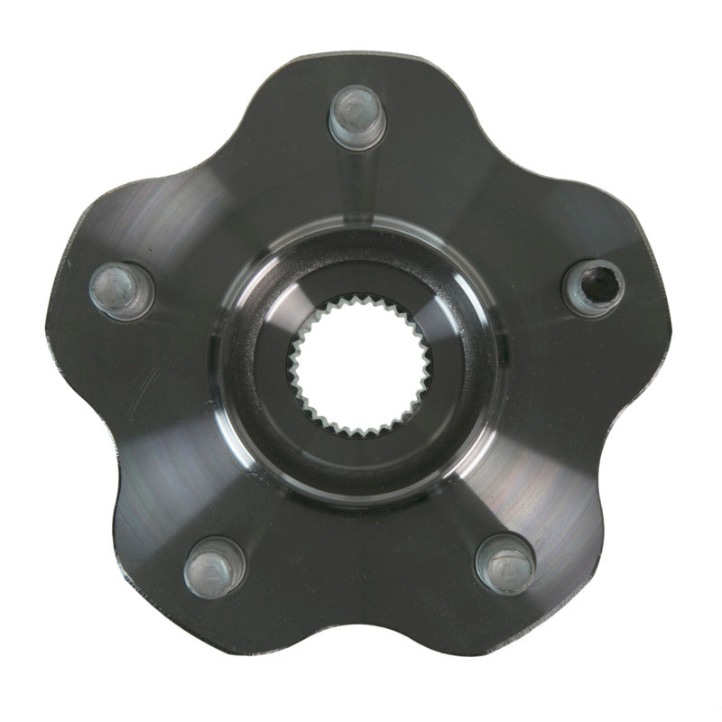 Replace a worn rear wheel hub on a compatible Nissan R35 GT-R with the MOOG 512390 wheel bearing and hub assembly. Sold individually.