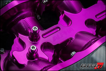 AMS Performance 2009+ Nissan GT-R Alpha Cast Plenum/Billet Intake Manifold w/ Std Fuel Rail - Purple