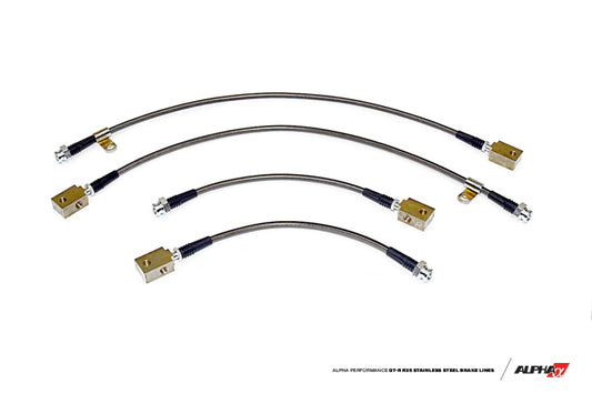 AMS Race Style braided stainless steel front and rear brake lines for Nissan R35 GT-R