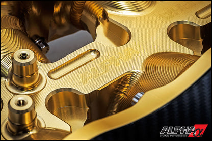 AMS Performance Nissan GT-R Alpha Cast Plenum/Billet Intake Manifold w/Standard Fuel Rail - Gold