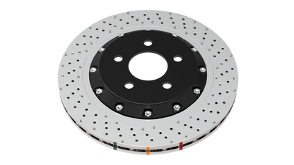 DBA 5000 Series Drilled and Dimpled Rear Replacement Rotor 09-16 Nissan R35 GTR with Alcon Brake Kit