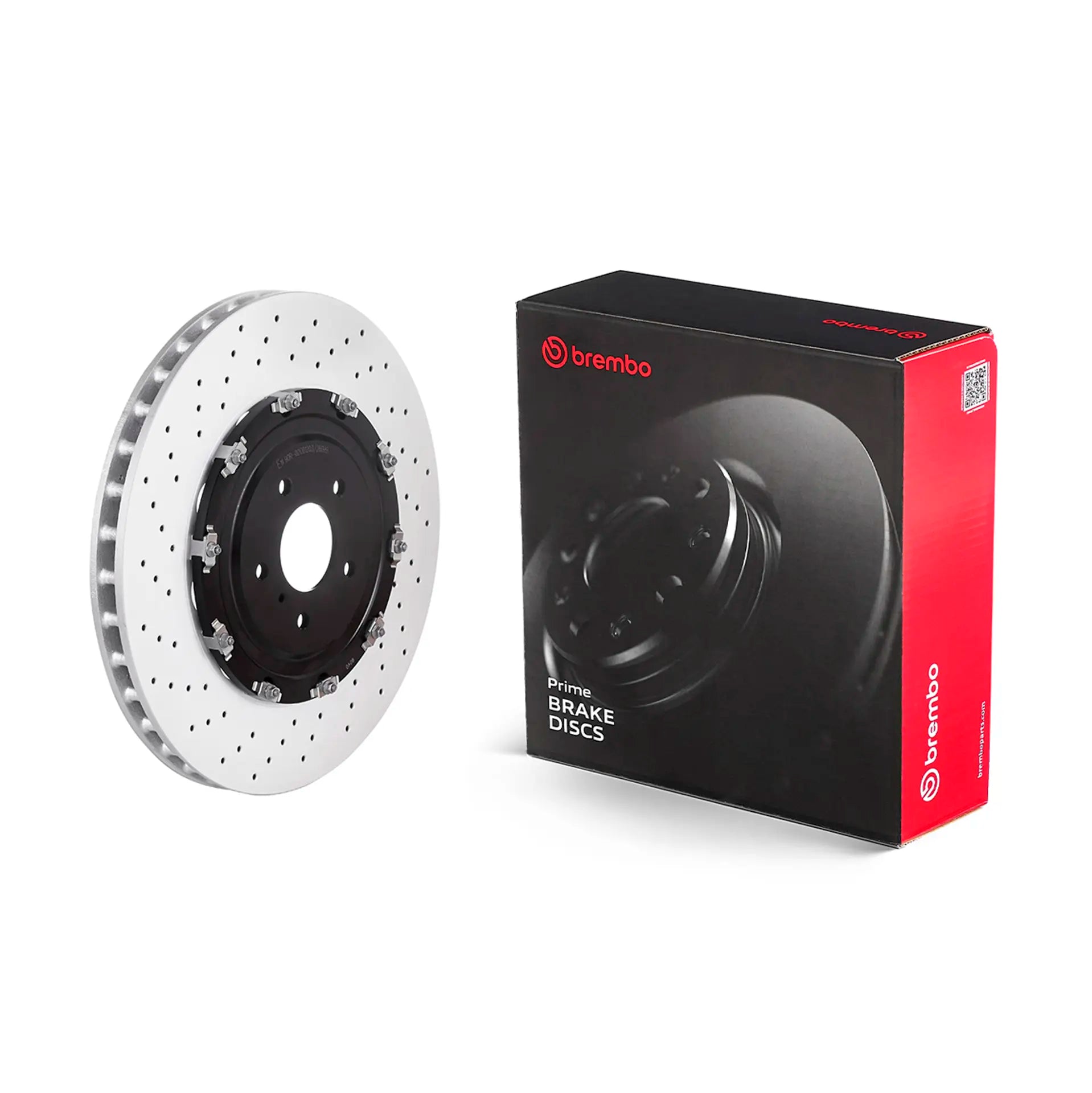 Brembo KT00745 front brake kit with 390mm floating two-piece rotors and Prime Ceramic brake pads for 2011-2024 Nissan GT-R R35