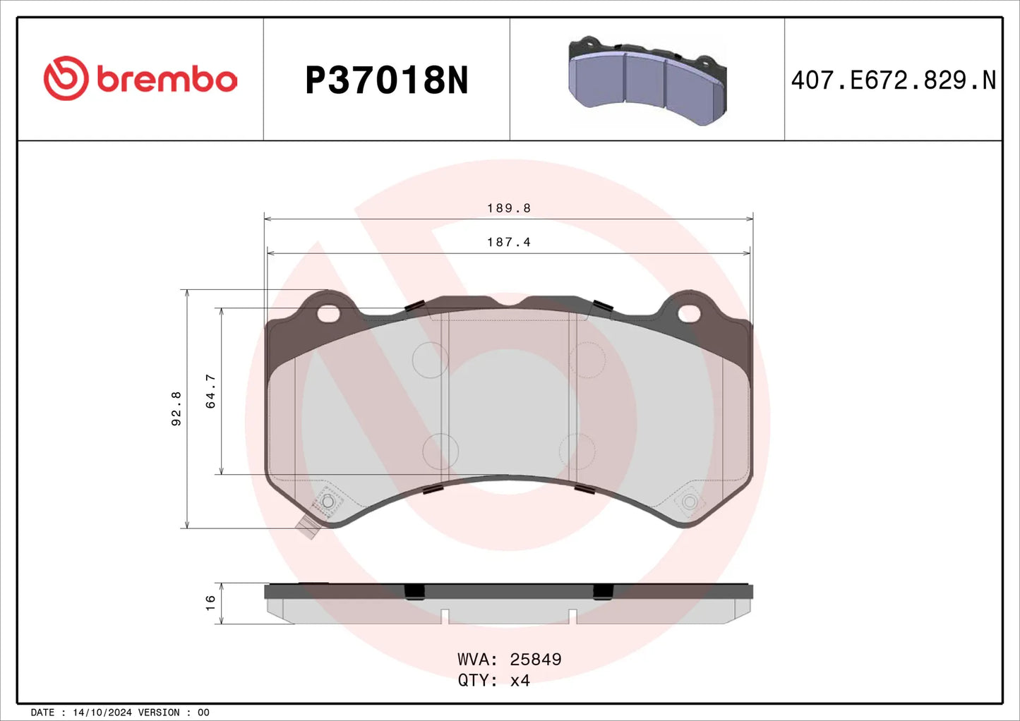 Brembo KT00745 front brake kit with 390mm floating two-piece rotors and Prime Ceramic brake pads for 2011-2024 Nissan GT-R R35