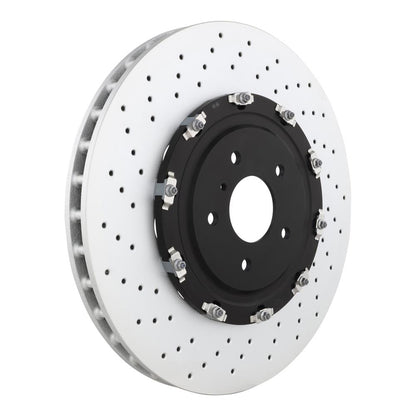 Brembo KT04317 front brake kit with cross-drilled 380mm UV-coated rotors and semi-metallic brake pads for 2009-2011 Nissan GT-R R35