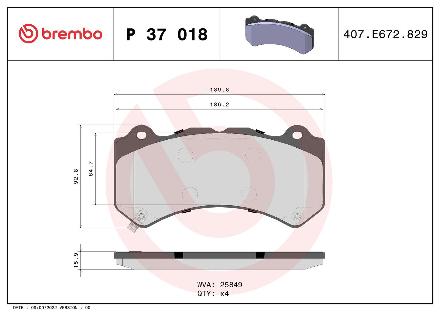 Brembo KT04317 front brake kit with cross-drilled 380mm UV-coated rotors and semi-metallic brake pads for 2009-2011 Nissan GT-R R35