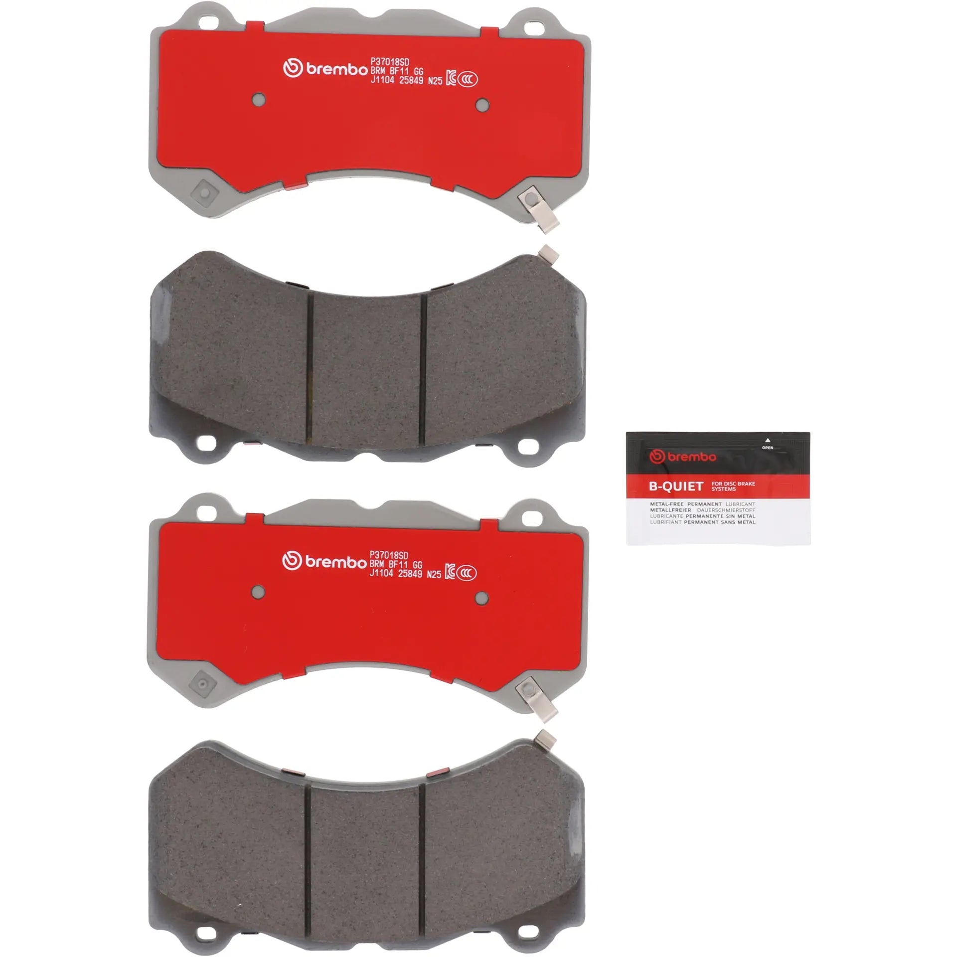 Brembo Xtra Ceramic SD front brake pad set P37018SD for 2009-2024 Nissan GT-R with iron brake discs