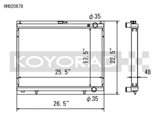 Koyo 1998-Aug 2000 Nissan Skyline GT-R R34 2.6L Turbo Radiator