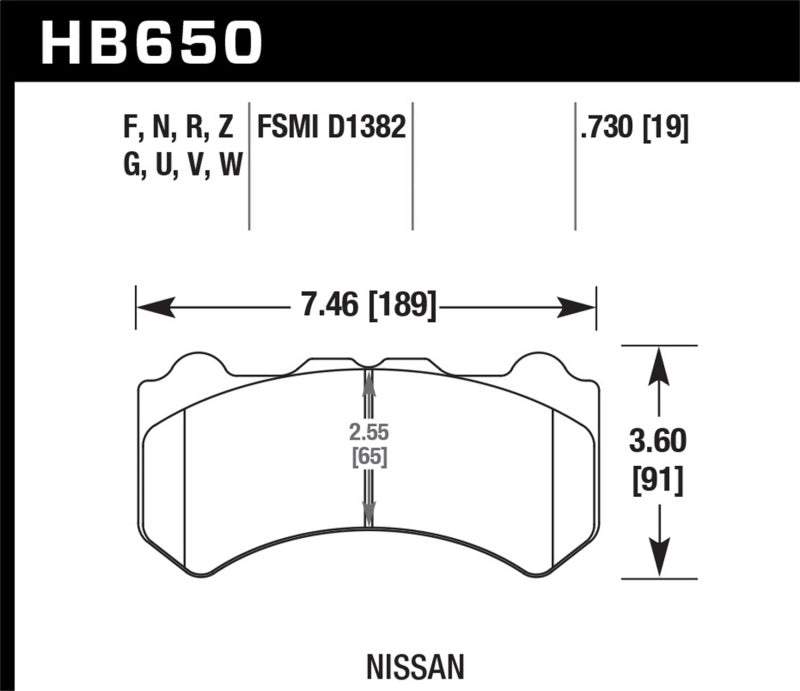 Hawk HP+ front brake pads for Nissan GT-R street and autocross use