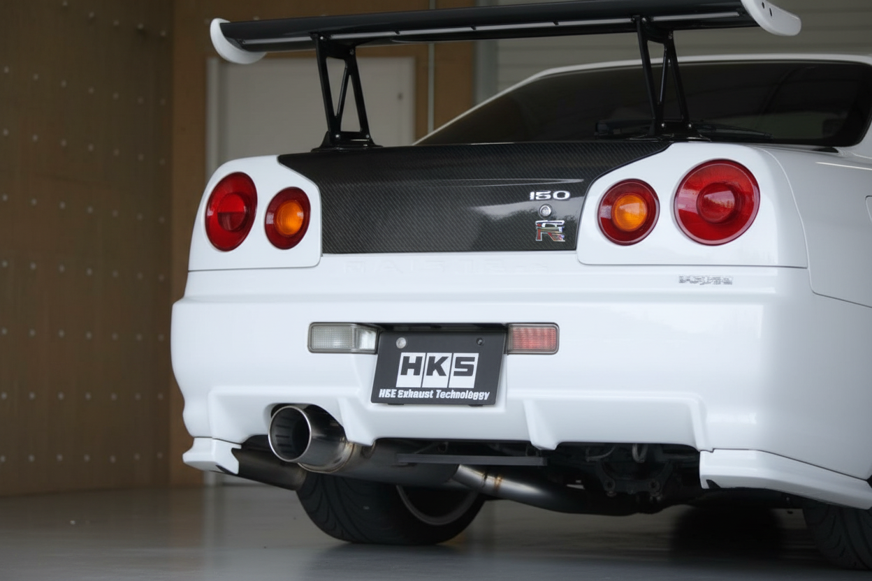 HKS Super Turbo Urban Matte Edition cat-back exhaust 31029-AN013 for 1999-2002 Nissan Skyline GT-R R34 RB26DETT