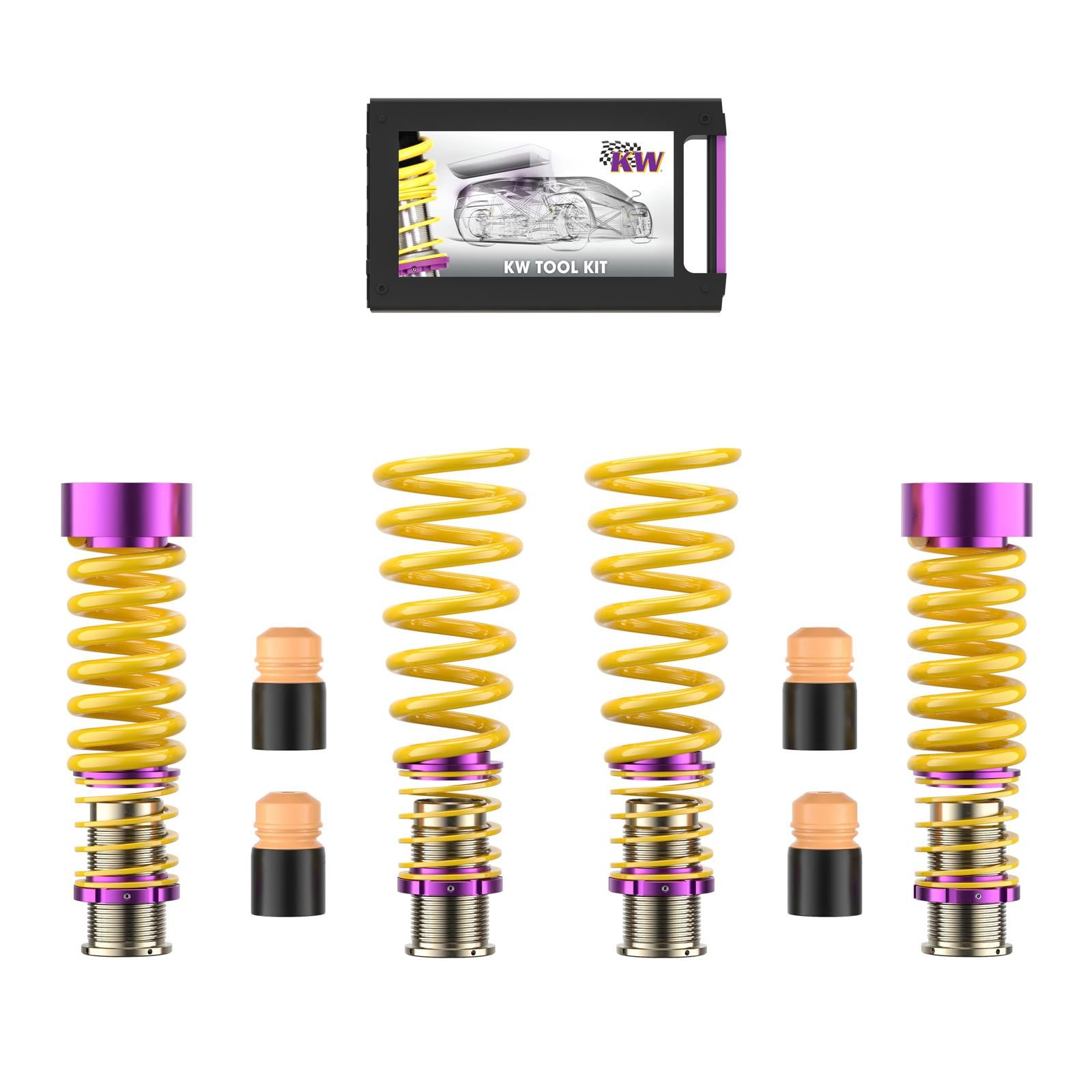KW 25385010 Height Adjustable Spring Kit 2015-2024 Nissan GT-R NISMO R35 retaining factory electronic suspension