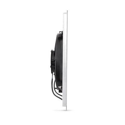 Mishimoto MMFS-R32-RHD polished aluminum fan shroud kit with dual 12-inch electric fans for Nissan Skyline R32