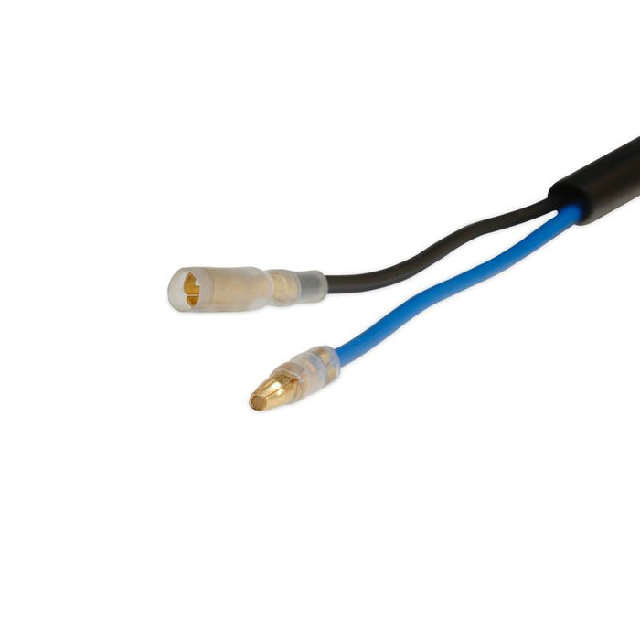 Two wires with connectors on a white background