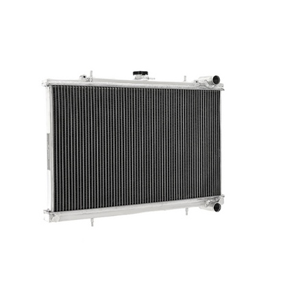Mishimoto MMRAD-RHD-R32 two-row aluminum performance radiator for 1989-1993 Nissan Skyline R32 manual-transmission models