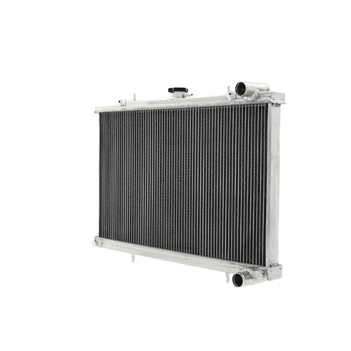 Mishimoto MMRAD-RHD-R32 two-row aluminum performance radiator for 1989-1993 Nissan Skyline R32 manual-transmission models