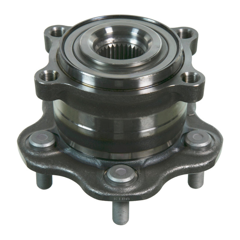 Replace a worn rear wheel hub on a compatible Nissan R35 GT-R with the MOOG 512390 wheel bearing and hub assembly. Sold individually.