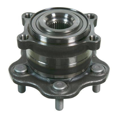 Replace a worn rear wheel hub on a compatible Nissan R35 GT-R with the MOOG 512390 wheel bearing and hub assembly. Sold individually.