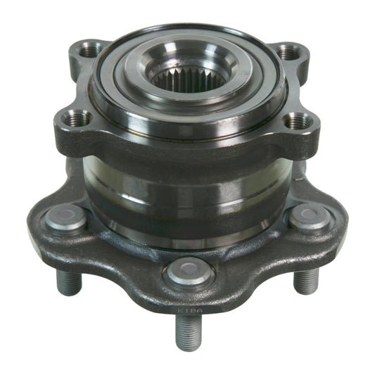 Replace a worn rear wheel hub on a compatible Nissan R35 GT-R with the MOOG 512390 wheel bearing and hub assembly. Sold individually.