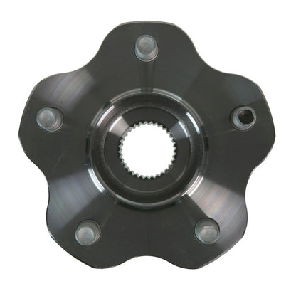 Replace a worn rear wheel hub on a compatible Nissan R35 GT-R with the MOOG 512390 wheel bearing and hub assembly. Sold individually.