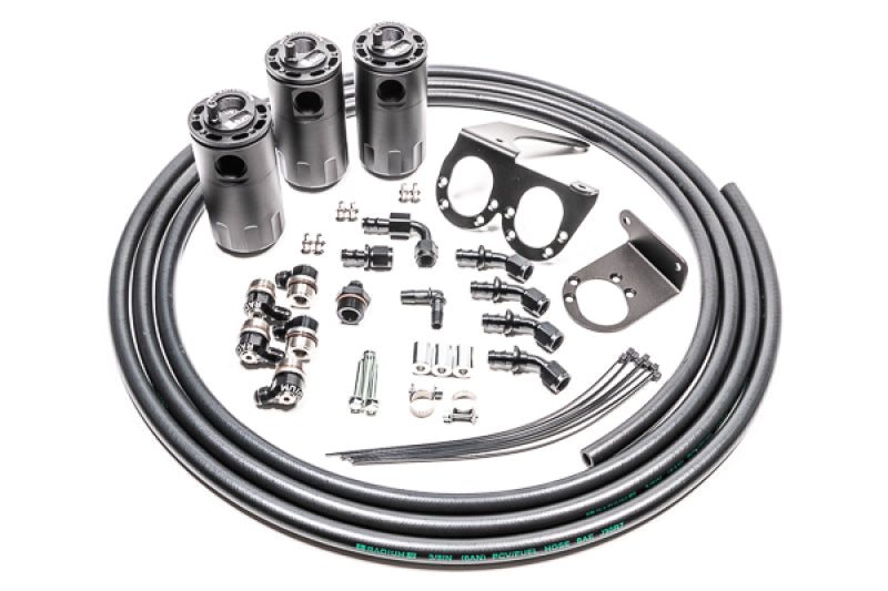 Radium Engineering 20-0566-FL triple oil catch can kit with dual CCV and PCV system for Nissan R35 GT-R