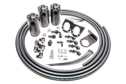 Radium Engineering 20-0566-FL triple oil catch can kit with dual CCV and PCV system for Nissan R35 GT-R