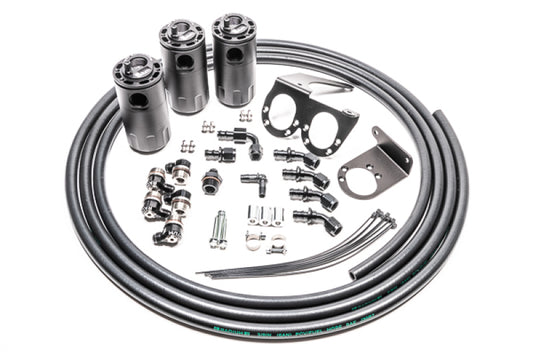 Radium Engineering 20-0566-FL triple oil catch can kit with dual CCV and PCV system for Nissan R35 GT-R