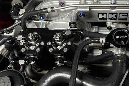 Radium Engineering 20-0566-FL triple oil catch can kit with dual CCV and PCV system for Nissan R35 GT-R