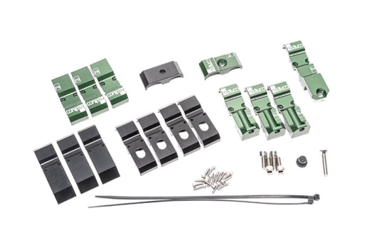 Radium Engineering 20-0626 billet aluminum fuel and brake line retainer kit for Nissan Skyline R32, R33, and R34