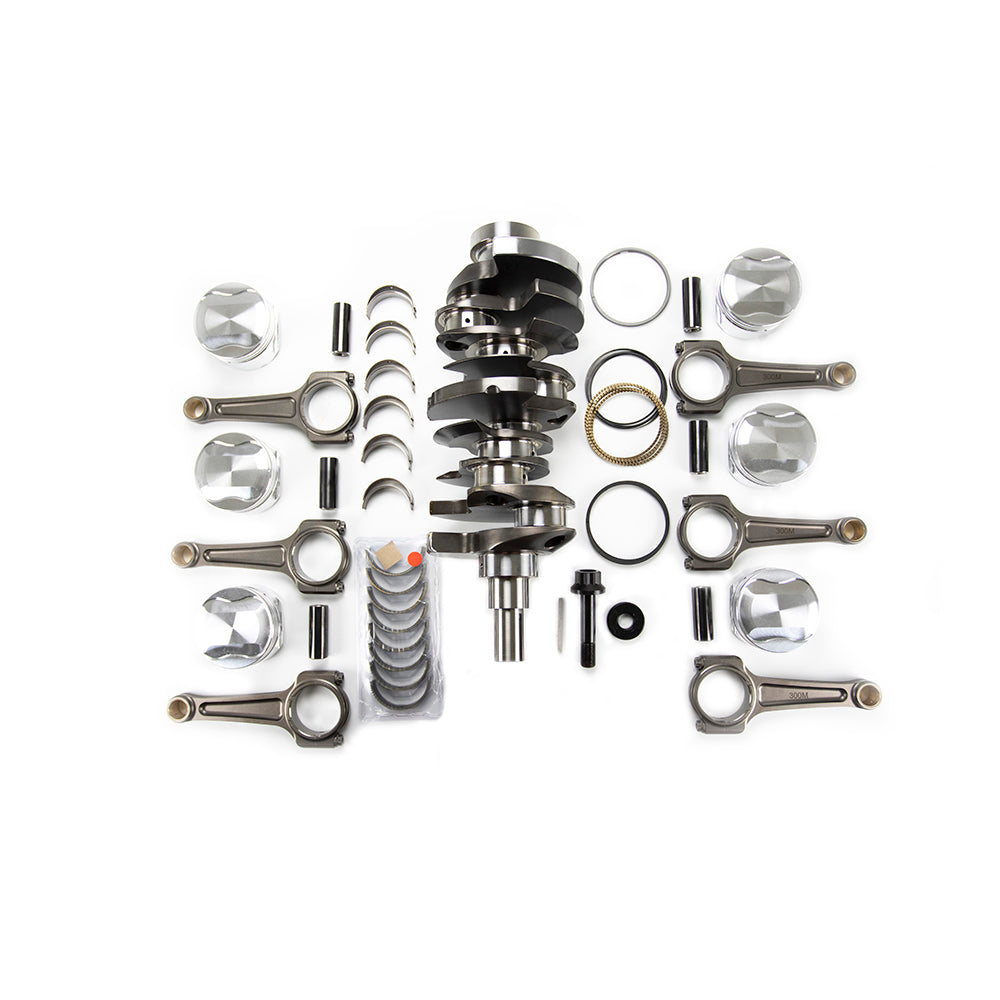 T1 4.1L stroker kit engine components laid out for Nissan GT-R R35 build