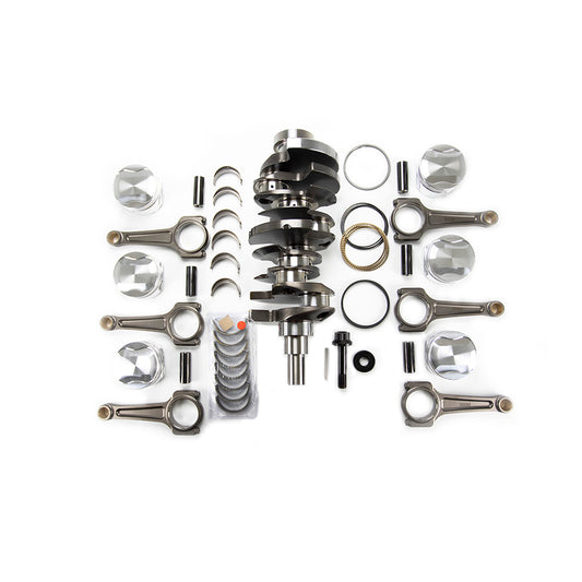 T1 4.1L stroker kit engine components laid out for Nissan GT-R R35 build