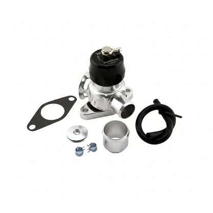 Turbosmart TS-0205-1026 Dual Port black billet aluminum blow off valve for Nissan Skyline GT-R, Skyline GTS-T, and Nissan GT-R R35 turbocharged models