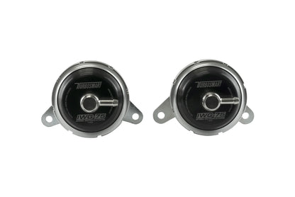 Turbosmart TS-0615-2073 IWG75 Twin Port black wastegate actuator pair with brackets and fittings for 2009-2025 Nissan GT-R R35