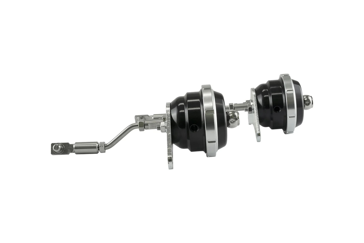 Turbosmart TS-0615-2073 IWG75 Twin Port black wastegate actuator pair with brackets and fittings for 2009-2025 Nissan GT-R R35