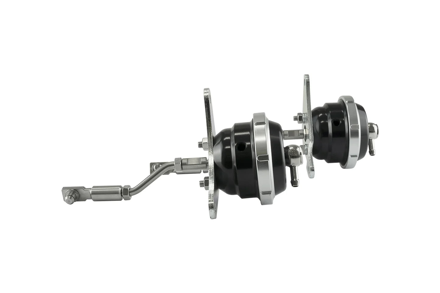 Turbosmart TS-0615-2073 IWG75 Twin Port black wastegate actuator pair with brackets and fittings for 2009-2025 Nissan GT-R R35