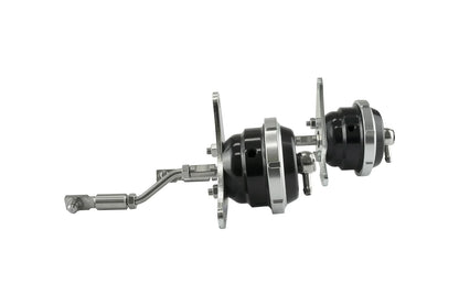 Turbosmart TS-0615-2073 IWG75 Twin Port black wastegate actuator pair with brackets and fittings for 2009-2025 Nissan GT-R R35